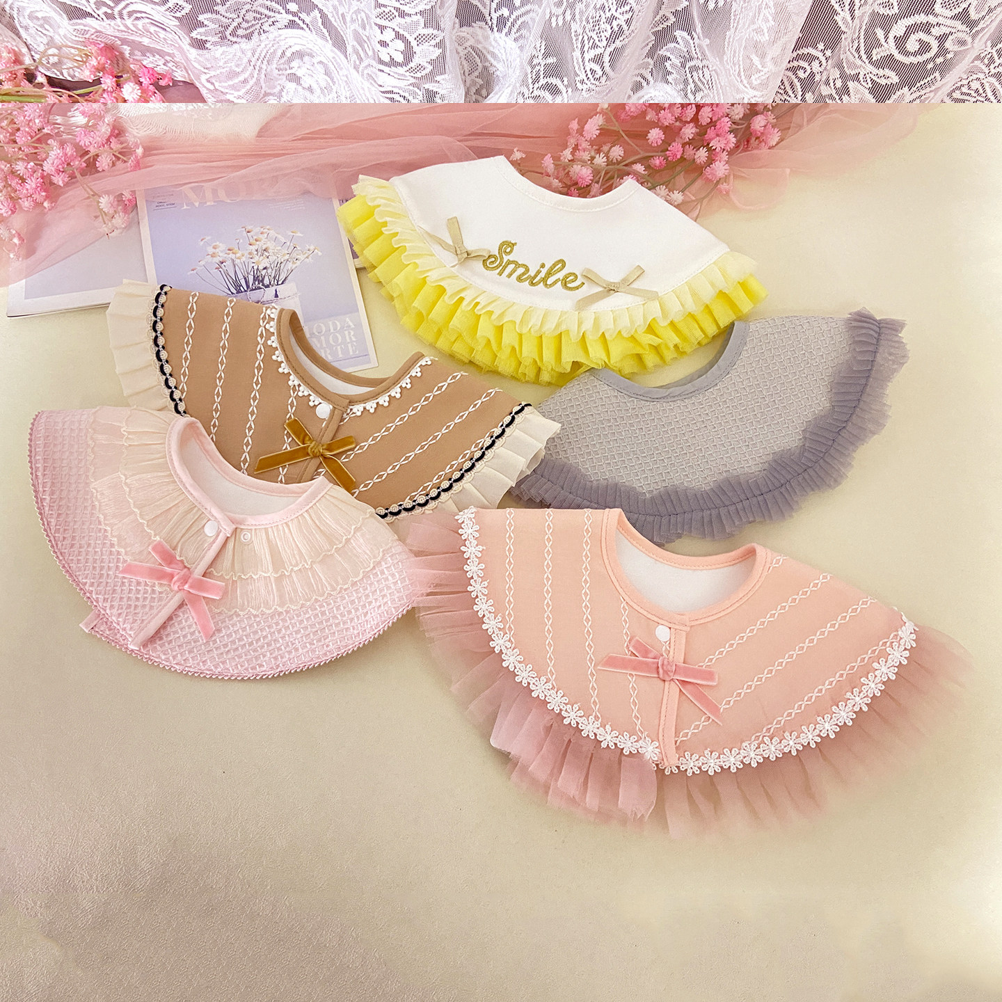 新品宝宝甜美蕾丝花边口水巾婴儿围兜围嘴假领子,婴童用品,口水巾,淘宝优惠券,粉丝福利购,淘宝优惠卷