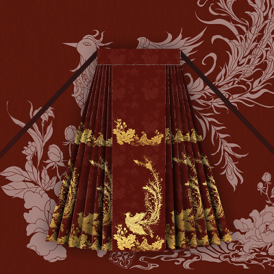 青渊敬酒服织金缎面织金马面裙