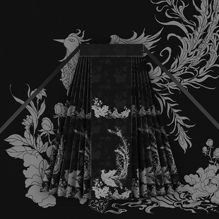 原创汉服明制日常马面裙一片齐腰裙妆花织金银通勤上班可穿四季