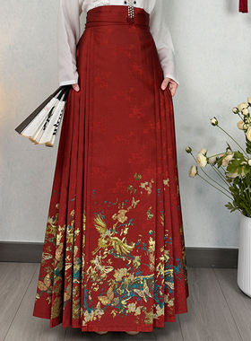 青渊汉服明制日常通勤马面裙【蓝梦】织金仿妆花敬酒服春夏款新品