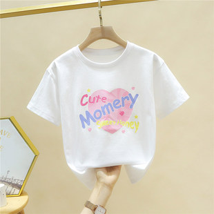 A类女童纯棉短袖t恤夏装2026韩版中大童洋气小女孩卡通儿童宝宝