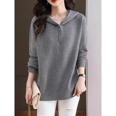 JOYIASS连帽卫衣女秋冬2025新款中长款宽松显瘦遮屁股洋气高档针