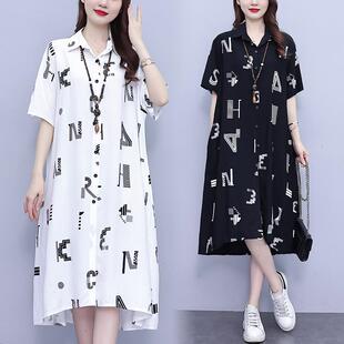 時(shí)尚 2025夏季 RIERA大碼 胖MM韓版 休閑寬松襯衫 女裝 洋氣印花中長(zhǎng)款