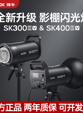 神牛SK400 SK300IIIW影棚闪光灯三灯套装证件照形象照肖像影视灯摄影棚电商产品服装人像器材拍摄照相摄影灯
