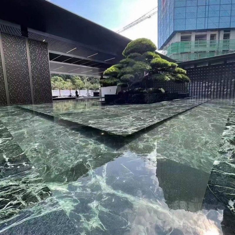 蓝翡翠水景仿石砖光面普啦达绿外墙PC砖园林工程幕墙干挂pc石英砖