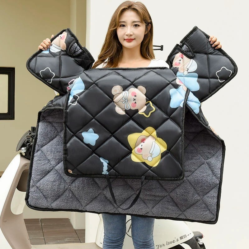 防寒挡风罩电动车挡风被加大加绒特厚电瓶车电车保暖松弛感加厚款