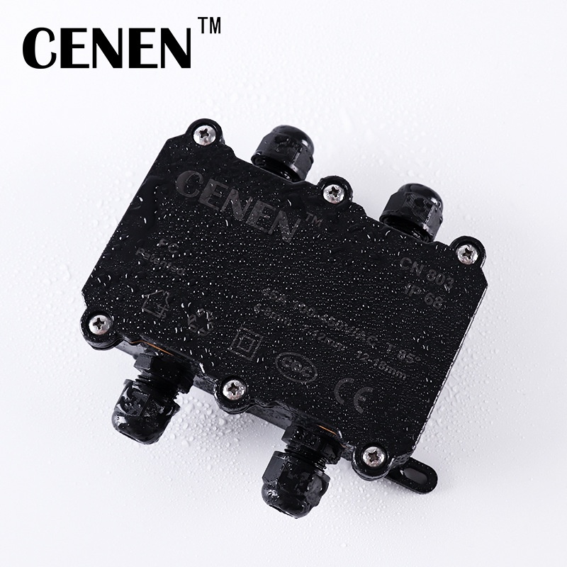 防水接线盒二进二出 户外地埋灯用防水接线 可灌胶电路板保护盒