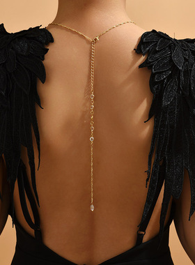 Crystal Back  Necklace Bikini Crossover Back Jewelry Wedding