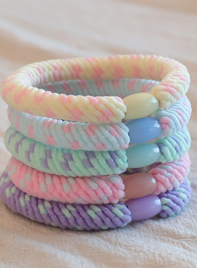 20pcs Five Women's Colored Hair Ties Dopamine colored