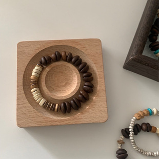 Real Red Sandalwood Mala Coin Wooden Beaded Bracelets