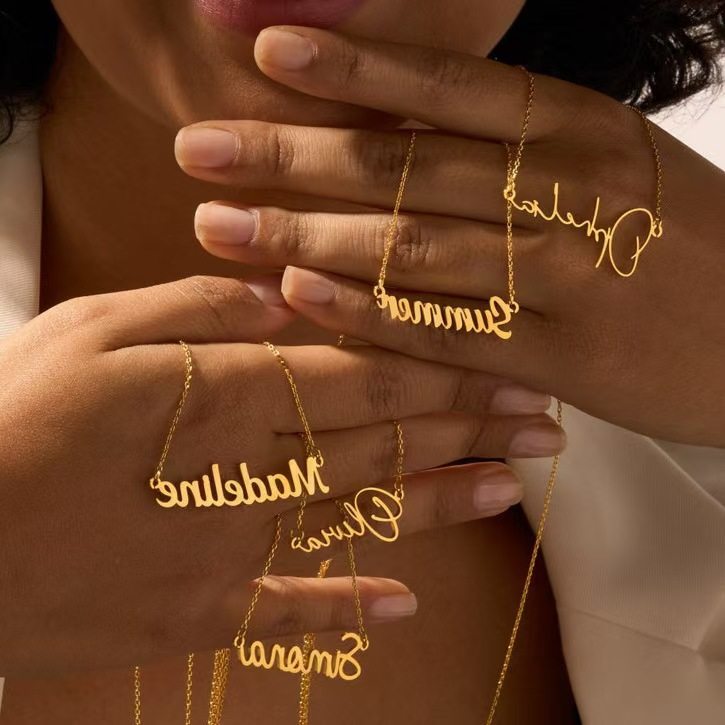Custom Name Necklace for Women Personalised Cursive 50pcs