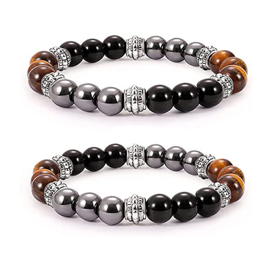 Natural Black Obsidian Bracelet For Men Magnetic Protection