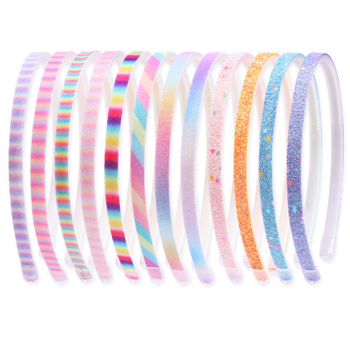Cute children's headband 1cm fresh princess gradient color h