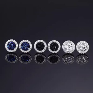 Crystal cluster dazzling magnetic ear clip for men