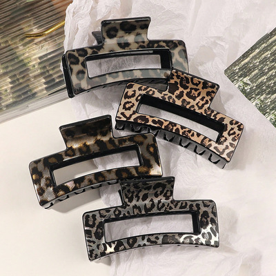 Hairpin shark clip temperament leopard print clip hair acces