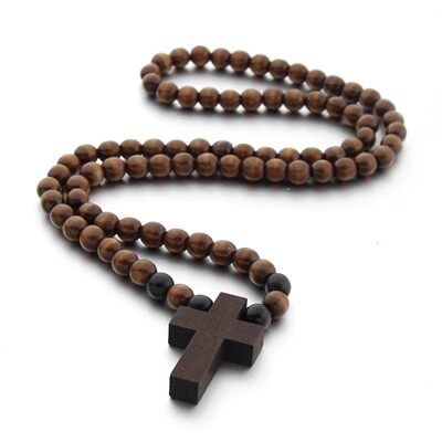 laces for Men Woman Rosary Wood Bead Payer Religious Jewelry