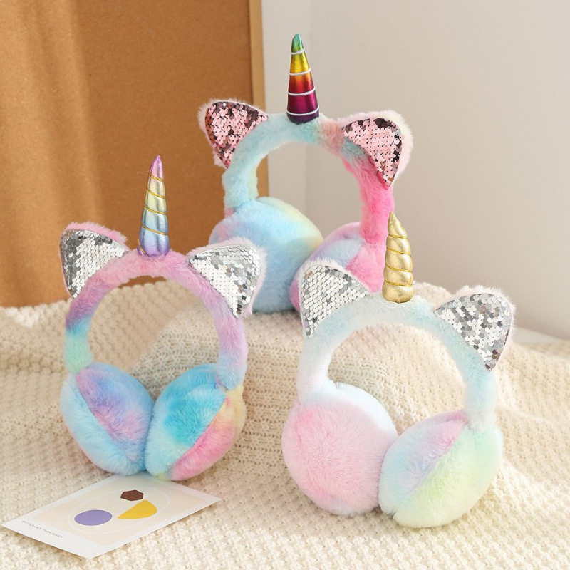 Unicorn children's warm ear muffs for winter cold protection