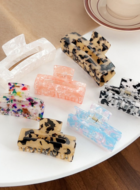 Korean style acetic acid clip Shark clip color geometric hai