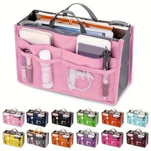 Multifunctional Bi-fold Storage Bag Double Zipper Large Capa