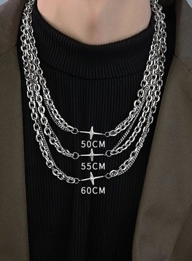 Titanium steel necklace for men, niche fashion accessories