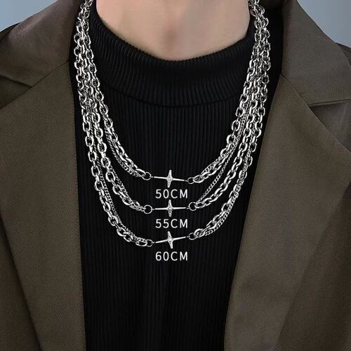 Titanium steel necklace for men, niche fashion accessories
