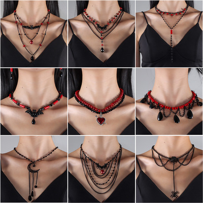 Dark Bat and Spider Pendant for Halloween NK24740