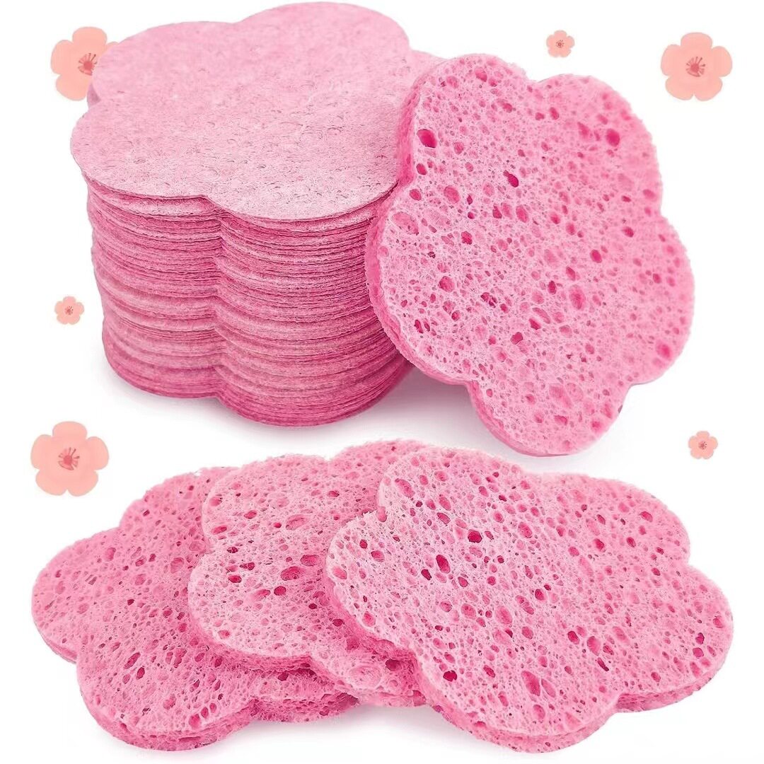 20 Pieces Facial Sponges Heart Shape Compressed Facial