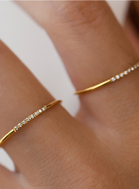 1mm Thin CZ Ring, Full Round Zircon Crytal Women Engagement