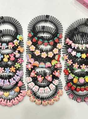 3Pcs Hair Comb Broken Headband Hair Clips Bunny Heart Cute