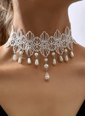 Lace Fabric Fairy Neckband Jewelry Clavicle  Necklace Female