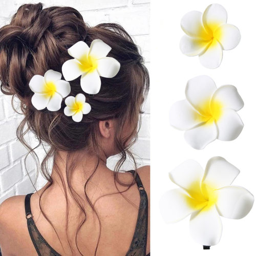 Plumeria Flower Hair Clip Girls Lovely Egg Barrette Hawaiian