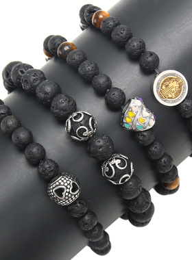 Natural stone hand ornaments obsidian volcanic stone ornamen