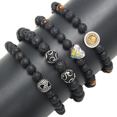 Natural stone hand ornaments obsidian volcanic stone ornamen