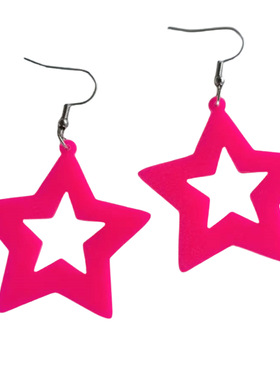 Fluorescent five-pointed star earrings for party decorations