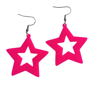 Fluorescent five-pointed star earrings for party decorations