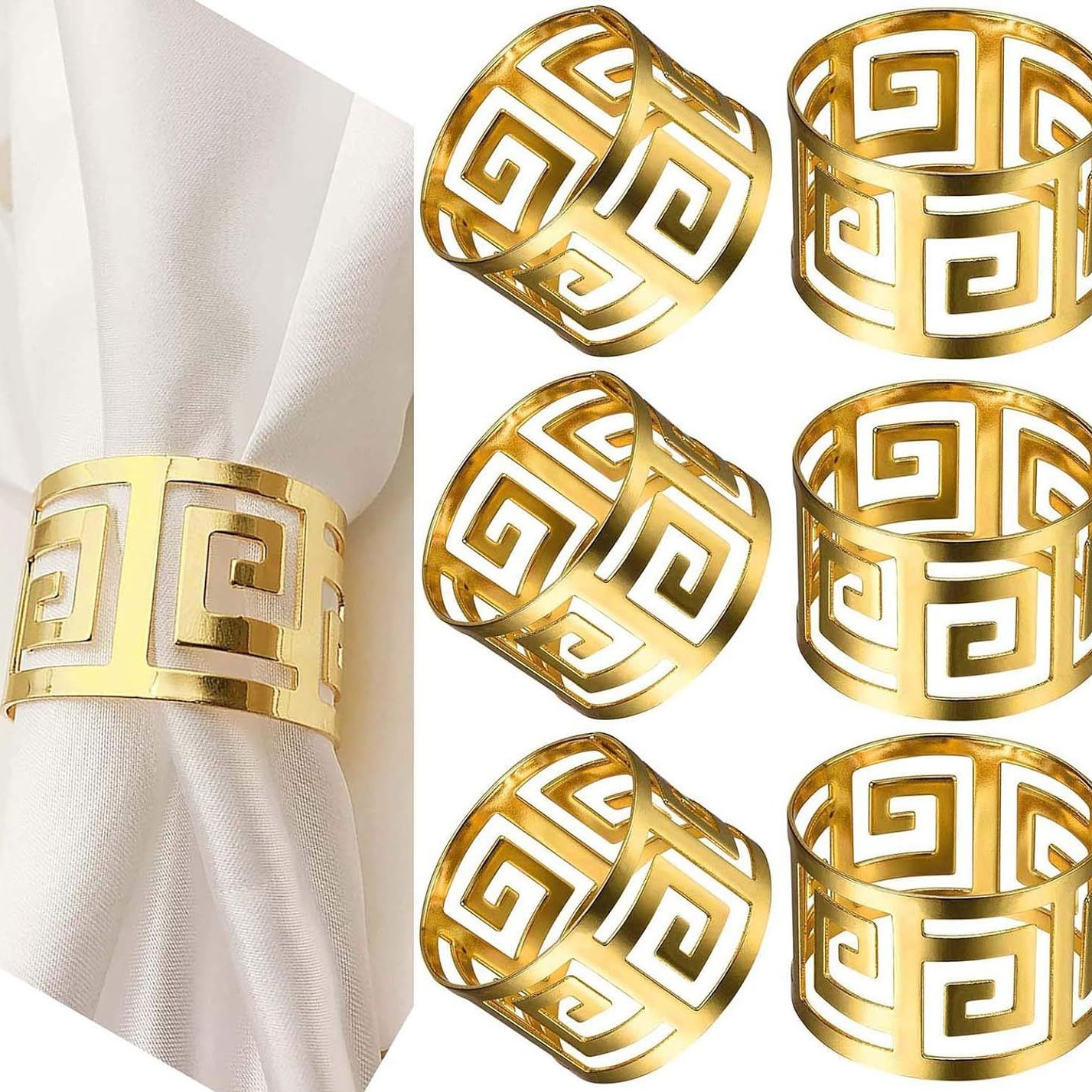 Reply golden napkin ring metal hollow napkin ring decoration