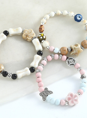 Rocking ceramic bracelets ceramic jewelry elastic thread bea