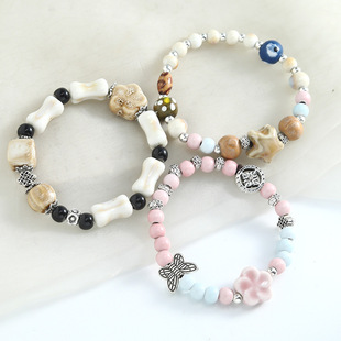 Rocking ceramic bracelets ceramic jewelry elastic thread bea