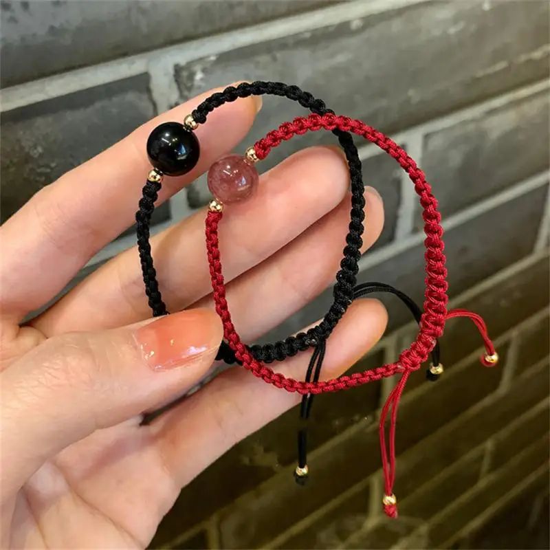 Bracelet Hand Rope Crystal Women Jewelry Woven Bracelet Red