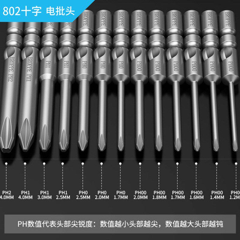 802一字螺丝刀l批头6mm圆柄S2钢高品质工业级起子头电批头