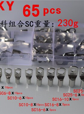 速卖通65pcs组合盒子装窥口铜接线端子SZC铜接线鼻