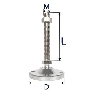 带孔镀铬调节脚 M20M24螺丝 重型万向实心脚杯 双孔脚垫固x地脚