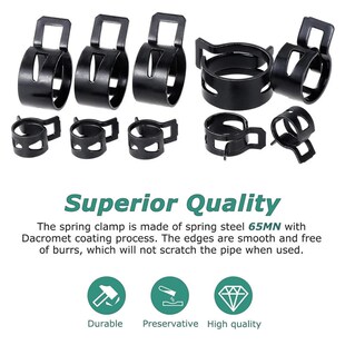 300PCS/90/100/150/200/230/260/345黑色达克罗日式卡箍配工具