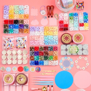 火漆印章套装信封勺加热炉子火漆配件套件彩色火漆蜡套盒印章配件