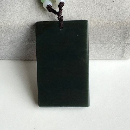 和田青玉吊坠平安牌玉石挂件吊坠平安无事牌美感设计