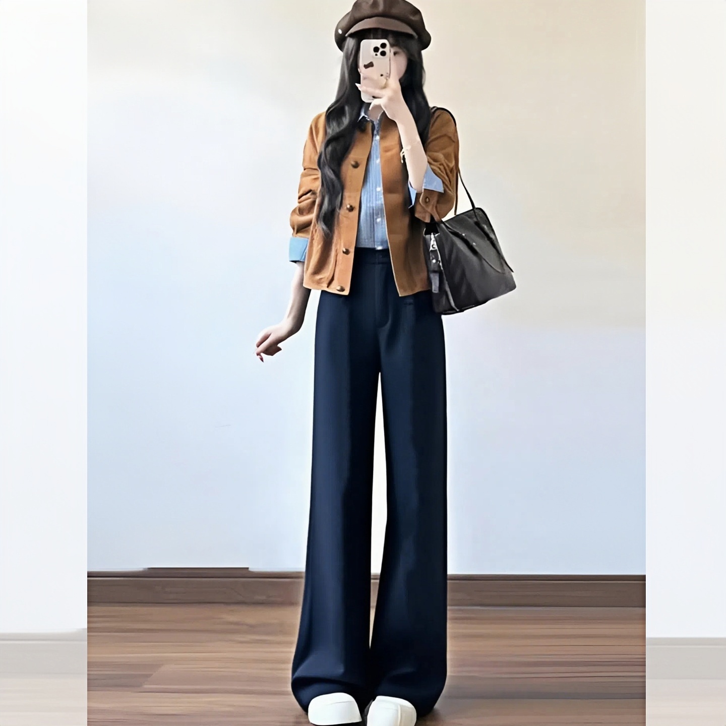 MONLOUVE秋季新款时尚简约显瘦气质高级感穿搭一整套休闲外套阔腿