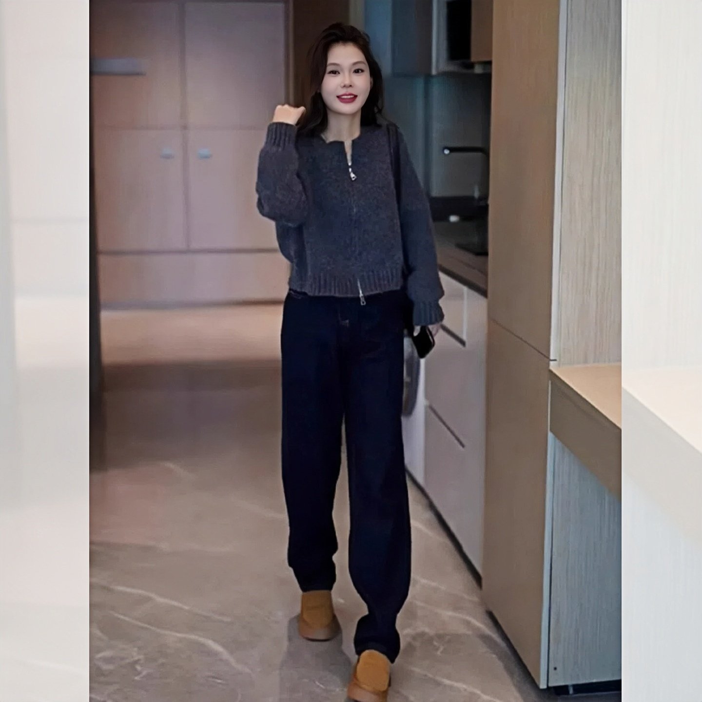 MONLOUVE小个子韩系针织开衫阔腿裤两件套装女装秋季松弛感高级感