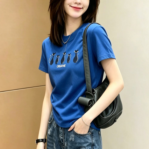 辣妹风上衣洋气全棉半袖体恤