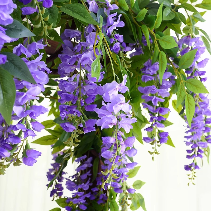 仿真紫藤花假花藤条吊顶花串藤蔓吊花装饰花塑料植物空调管道遮挡