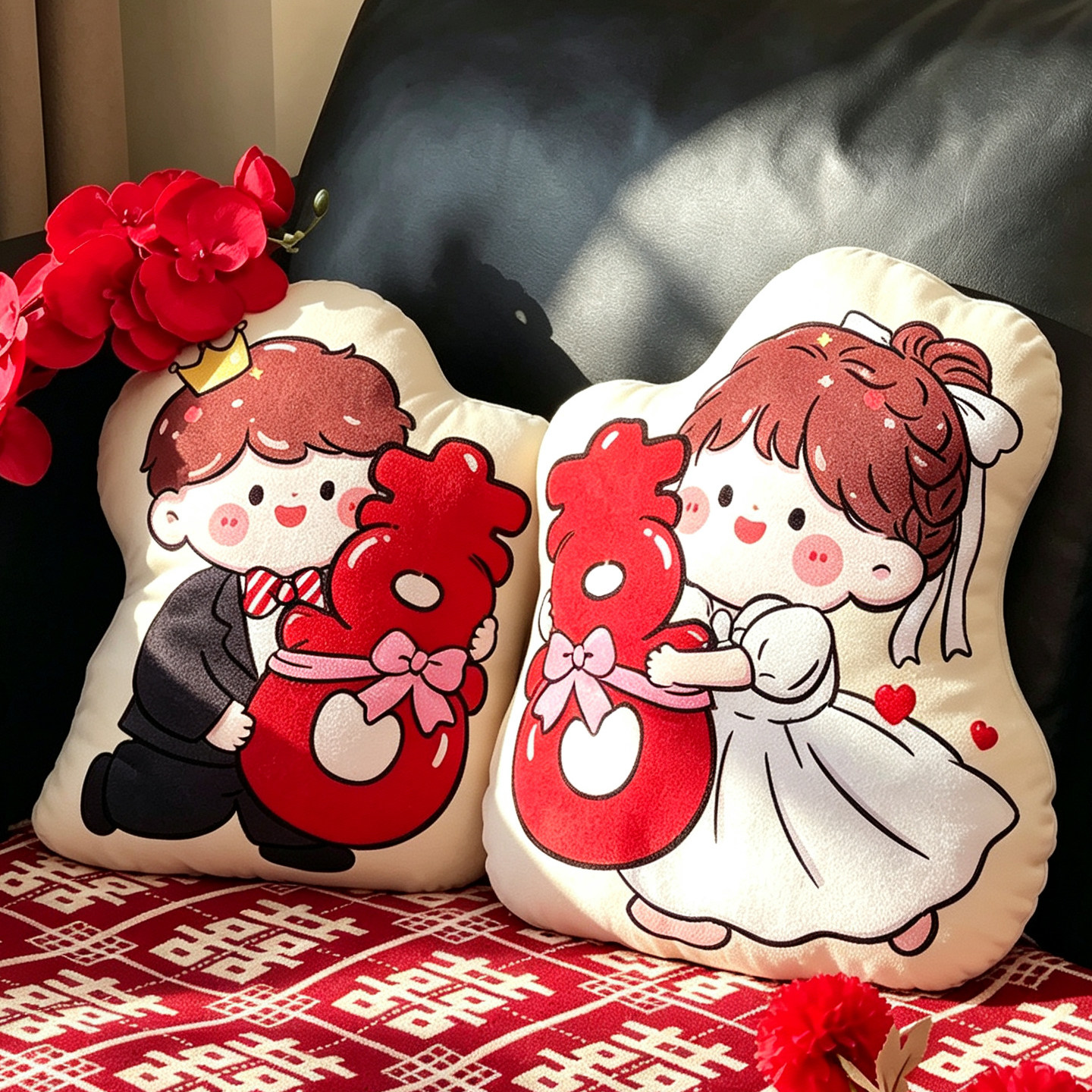 结婚压床娃娃一对2026新婚婚房高档福娃喜娃婚床公仔婚庆情侣抱枕